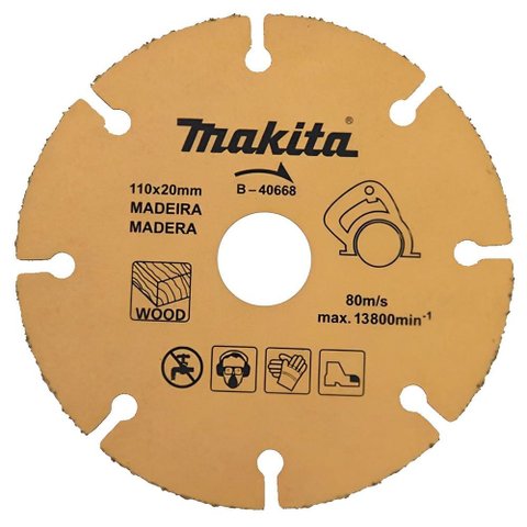 Disco de Serra Tungstênio para Madeira 110mm - B-40668 - Makita Disco Tungstenio P/madeira 110mm Mak