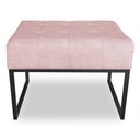 Ver imagem 4 de Kit 02 Puffs Lisa Suede Base Metálica Industrial Preto - Pallazio Cor Rosa Bebê