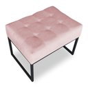 Ver imagem 6 de Kit 02 Puffs Lisa Suede Base Metálica Industrial Preto - Pallazio Cor Rosa Bebê
