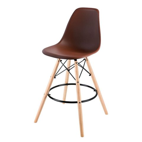 Banqueta Eames Side Marrom Polipropileno