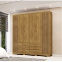 Ver imagem 1 de Roupeiro 100% MDF Canadá 223cm 6 Gavetas e 6 Portas - Nature/Brisa Vila Rica