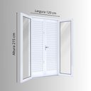 Ver imagem 3 de Porta de Aço Balcão 215x120cm com Vidro 4 Folhas Facilita Lucasa Branco