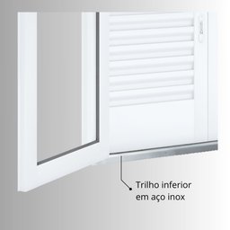 Porta de Aço Balcão 215x120cm com Vidro 4 Folhas Facilita Lucasa - 7 Porta de Aço Balcão 215x120cm com Vidro 4 Folhas Facilita Lucasa - 7