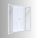 Ver imagem 1 de Porta de Aço Balcão 215x120cm com Vidro 4 Folhas Facilita Lucasa Branco