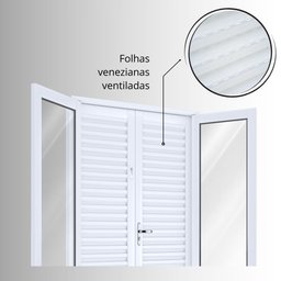 Porta de Aço Balcão 215x120cm com Vidro 4 Folhas Facilita Lucasa - 6 Porta de Aço Balcão 215x120cm com Vidro 4 Folhas Facilita Lucasa - 6