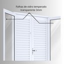 Ver mais imagens de Porta de Aço Balcão 215x120cm com Vidro 4 Folhas Facilita Lucasa Branco