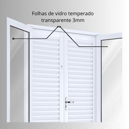 Porta de Aço Balcão 215x120cm com Vidro 4 Folhas Facilita Lucasa - 8 Porta de Aço Balcão 215x120cm com Vidro 4 Folhas Facilita Lucasa - 8