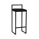 Ver imagem 3 de Kit 3 Banquetas Altas Industriais em Aço Dori Preto Assento Suede Preto - Cor: Preto