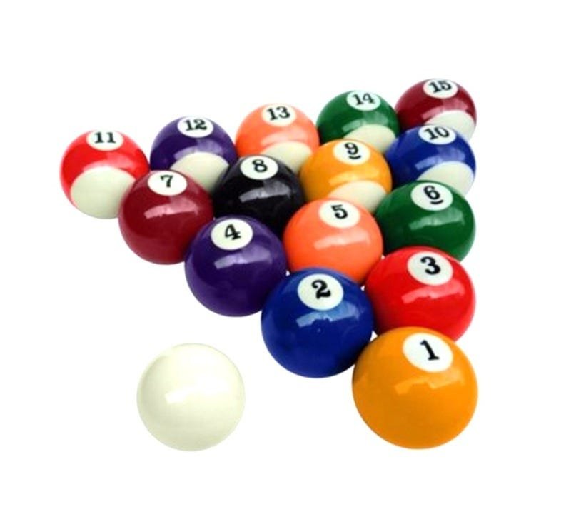 Bola Bilhar Snooker Sinuca 16 Bolas 52 Mm Numeradas Caixa - Preto