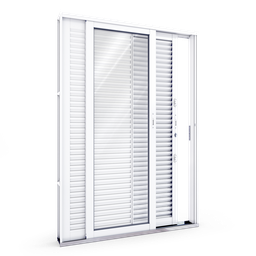 Porta de Aço Balcão Flex 214x150cm com Vidro 3 Folhas Facilita Lucasa - 2