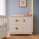 Ver imagem 7 de Cômoda Sapateira Infantil Apolo 4 Gavetas 1 Porta para Bebê
