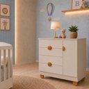 Ver imagem 1 de Cômoda Sapateira Infantil Apolo 4 Gavetas 1 Porta para Bebê
