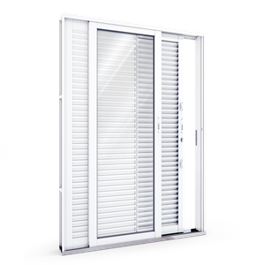 Porta de Aço Balcão Flex 214x150cm com Vidro 3 Folhas Facilita Lucasa