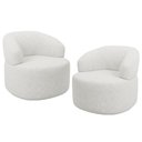 Ver imagem 2 de Kit 02 Poltronas Giratória Orgânica para Sala de Estar Living Helena L02 Prime Bouclê Cru - Lyam