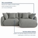 Ver imagem 4 de Sofá Cama Modular Orgânico Retrátil 3 Lugares com Almofadas 200cm Malibu