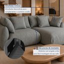 Ver mais imagens de Sofá Cama Modular Orgânico Retrátil 3 Lugares com Almofadas 200cm Malibu