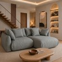 Ver imagem 1 de Sofá Cama Modular Orgânico Retrátil 3 Lugares com Almofadas 200cm Malibu