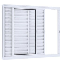 Janela Veneziana de Correr Central 4 Folhas Móveis e 2 Fixas Lucasa Facilità 100x150cm - 3 Janela Veneziana de Correr Central 4 Folhas Móveis e 2 Fixas Lucasa Facilità 100x150cm - 3