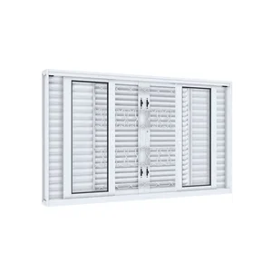 Janela Veneziana de Correr Central Flex 6 Folhas com Grade Mosaico Facilitá 120cmx150cm Lucasa