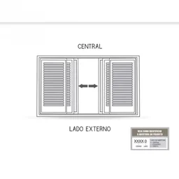 Janela Veneziana de Correr Central Flex 6 Folhas com Grade Mosaico Facilitá 120cmx150cm Lucasa - 3