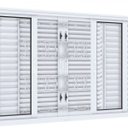 Ver imagem 3 de Janela Veneziana de Correr Central Flex 4 Folhas Móveis e 2 Fixas com Grade Mosaico Lucasa Facilità