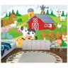 Papel Parede Infantil fazendinha adesivo animais fazenda M01 - 1