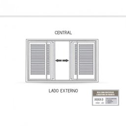 Janela de Aço Veneziana 100x200cm 6 Folhas com Grade Quadrada Facilita Lucasa  - 4