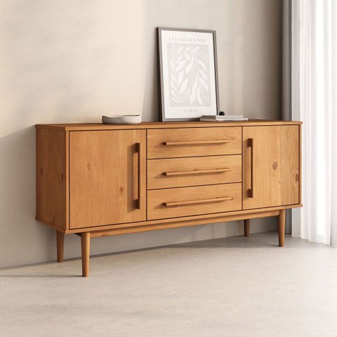 Aparador de Sala Buffet Madeira 145 Cm 02 Portas Freijó Tecca Idimex