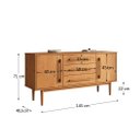 Ver imagem 4 de Aparador de Sala Buffet Madeira 145 Cm 02 Portas Freijó Tecca Idimex