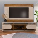 Ver imagem 1 de Rack com Painel para Tv até 80 Polegadas Seleto 2 Portas Pinho/off White - Pnr Móveis
