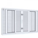 Ver imagem 4 de Janela Veneziana de Correr Central Flex 4 Folhas Móveis e 2 Fixas Lucasa Facilità 100x150cm Branco