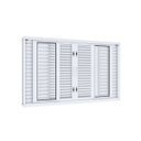 Ver imagem 1 de Janela Veneziana de Correr Central Flex 4 Folhas Móveis e 2 Fixas Lucasa Facilità 100x150cm Branco