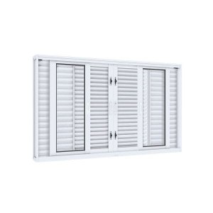 Janela Veneziana de Correr Central Flex 4 Folhas Móveis e 2 Fixas Lucasa Facilità 100x150cm