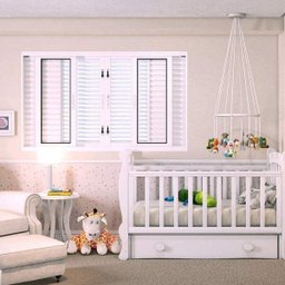 Janela Veneziana de Correr Central Flex 4 Folhas Móveis e 2 Fixas Lucasa Facilità 100x150cm Branco - 3 Janela Veneziana de Correr Central Flex 4 Folhas Móveis e 2 Fixas Lucasa Facilità 100x150cm Branco - 3