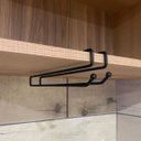 Ver imagem 4 de Conjunto 2 Suportes Porta Taças de Encaixe 26cm Organizadores de Armário Preto Fosco