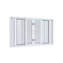 Ver imagem 1 de Janela Veneziana de Correr Central Flex 6 Folhas Facilità 120CMX150CM Lucasa Branco