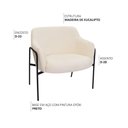 Ver imagem 5 de Kit 02 Poltronas Decorativas Jade Base Aço Preto Bouclé Off White - Nexta Casa