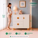Ver imagem 2 de Cômoda Apolo 4 Gavetas MDF Puxador PVC Bege Fosco Reller Móveis