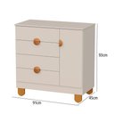 Ver imagem 4 de Cômoda Apolo 4 Gavetas MDF Puxador PVC Bege Fosco Reller Móveis