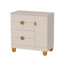 Ver imagem 1 de Cômoda Apolo 4 Gavetas MDF Puxador PVC Bege Fosco Reller Móveis