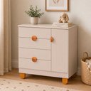 Ver imagem 5 de Cômoda Apolo 4 Gavetas MDF Puxador PVC Bege Fosco Reller Móveis