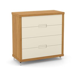 Dormitório Tutto New 2 Portas, Cômoda, Berço Off White/Freijó e Prateleiras - Matic Móveis - 5