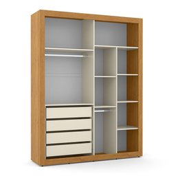 Dormitório Tutto New 2 Portas, Cômoda, Berço Off White/Freijó e Prateleiras - Matic Móveis - 3