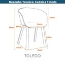 Ver imagem 5 de Kit 4 Cadeiras Toledo Fratini Assento em Polipropileno Preto Base Aço Acabamento Idêntico Á