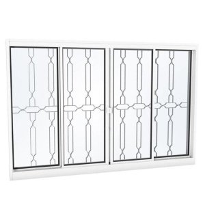 Janela de Aço 100x150cm 4 Folhas com Grade Mosaico Facilita Lucasa