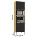 Ver imagem 4 de Armario Cozinha Paneleiro Munique com 4 Portas Wood Madeirado/preto Fosco