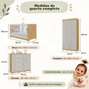 Ver imagem 7 de Quarto de Bebê Completo com Berço Americano 3 em 1/Guarda-Roupa/Cômoda Flor Multimóveis MP4942