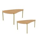 Ver imagem 3 de Mesa de Centro Mesa de Centro MDF Aço 92cm Freijó 2un Sala de Estar Dalla Costa Móveis