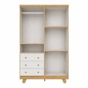 Ver imagem 4 de Guarda-Roupa Bebê 4 Portas 3 Gavetas 100% MDF 122cm Espresso Móveis Amêndoa/Branco Brilho