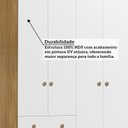 Ver imagem 5 de Guarda-Roupa Infantil 4 Portas 3 Gavetas 100% MDF 122cm Espresso Móveis Amêndoa/Branco Brilho